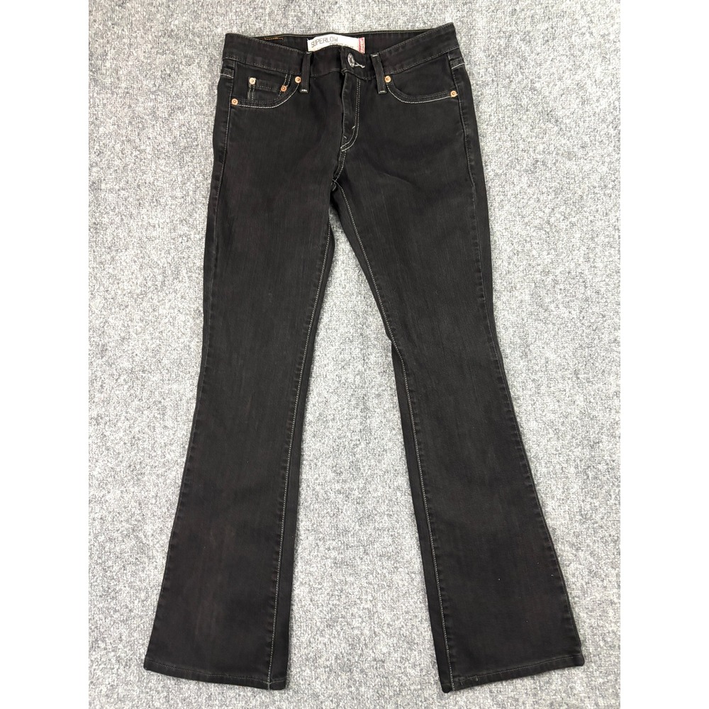 Levi's 518 Superlow Boot Cut Black Stretch Jeans Women's Size 5M Y2K